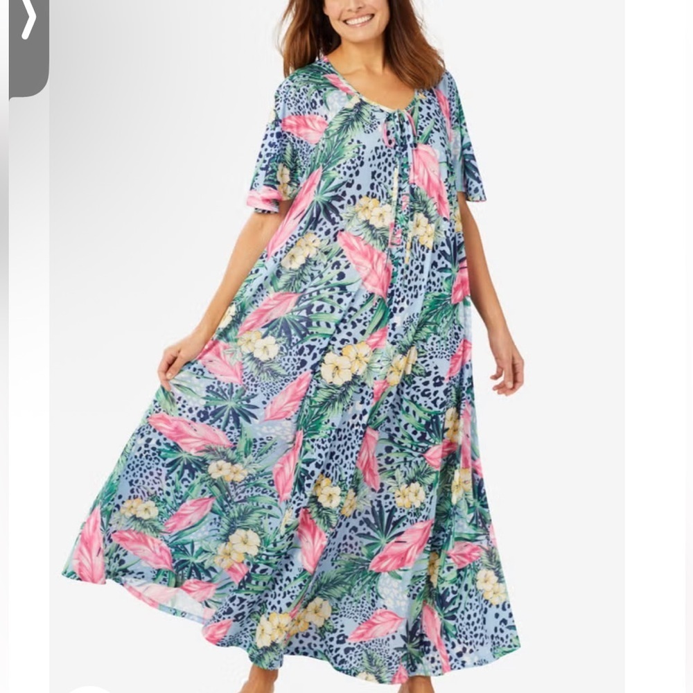 Only Necessities | Women's Floral Paradise Lounger Maxi Dress |‎ Size 18/20